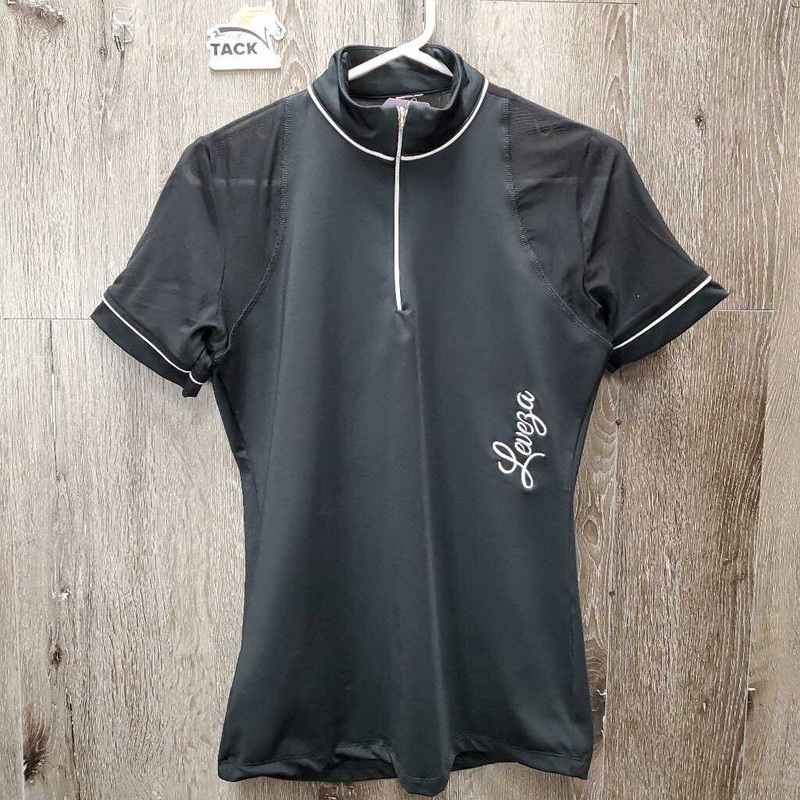 SS Sun Shirt, 1/3 Zip Up, Mesh Sleeves & Shoulders *vgc, cut tags, mnr stains ?Med Black/Grey Used