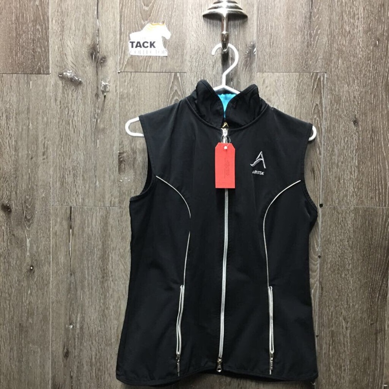 Light Technical Vest, zipper *gc, mnr bubbles, seam puckers, faded, older L Black/Grey/Blue Used