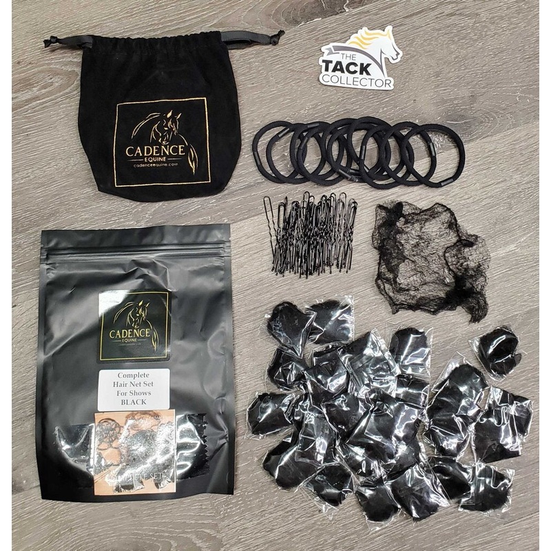 Complete Hair Net Set: net, u-pins, elastics, bag *new Black New