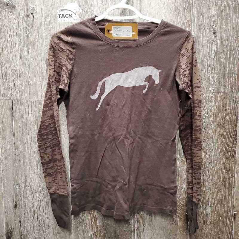 LS T Shirt *gc, hairy, faded, pilly cuffs M Brown Used