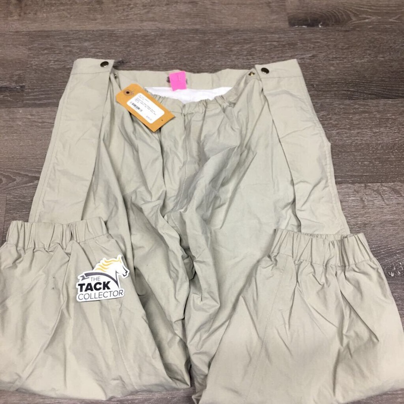 Rain Riding Pants, zipper, velcro *gc, hair, linty, pen XL Tan Used