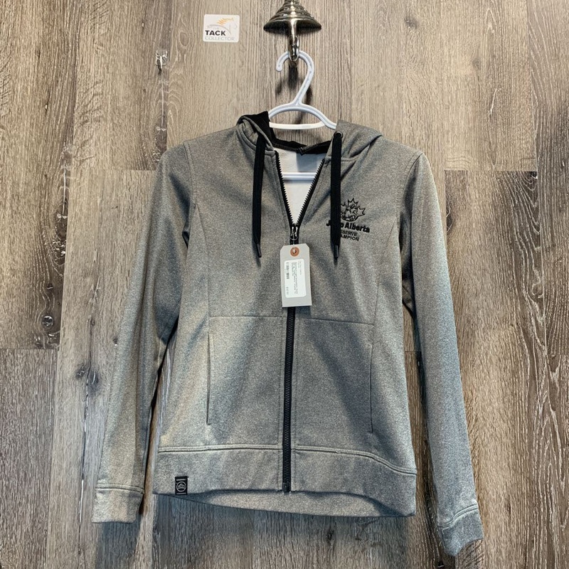 Light Sweatshirt, Hood, Zip Up “Jump Alberta” Champ *xc XS Grey/Black Used
