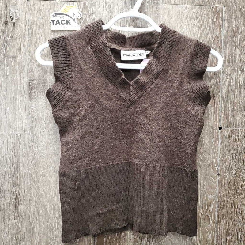 Wool Vest *gc, hair, pills, shrunk, edge rubs *XXS Brown Used
