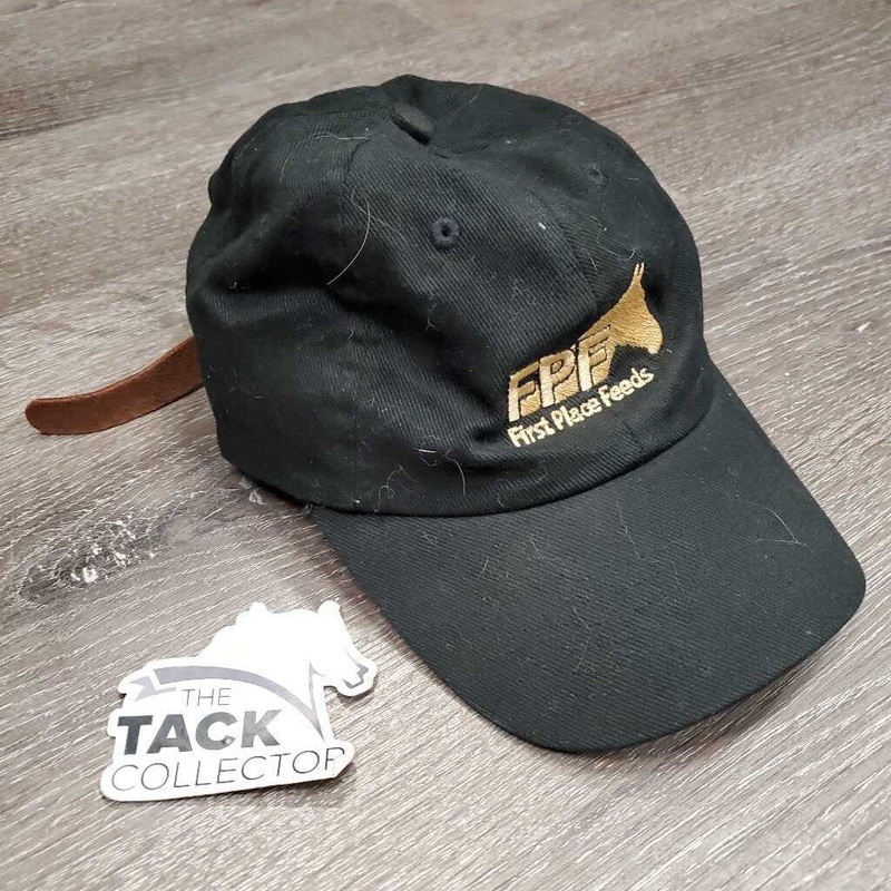 Baseball Cap “First Place Feeds” *gc, mnr faded, hairy Black/Brown Used