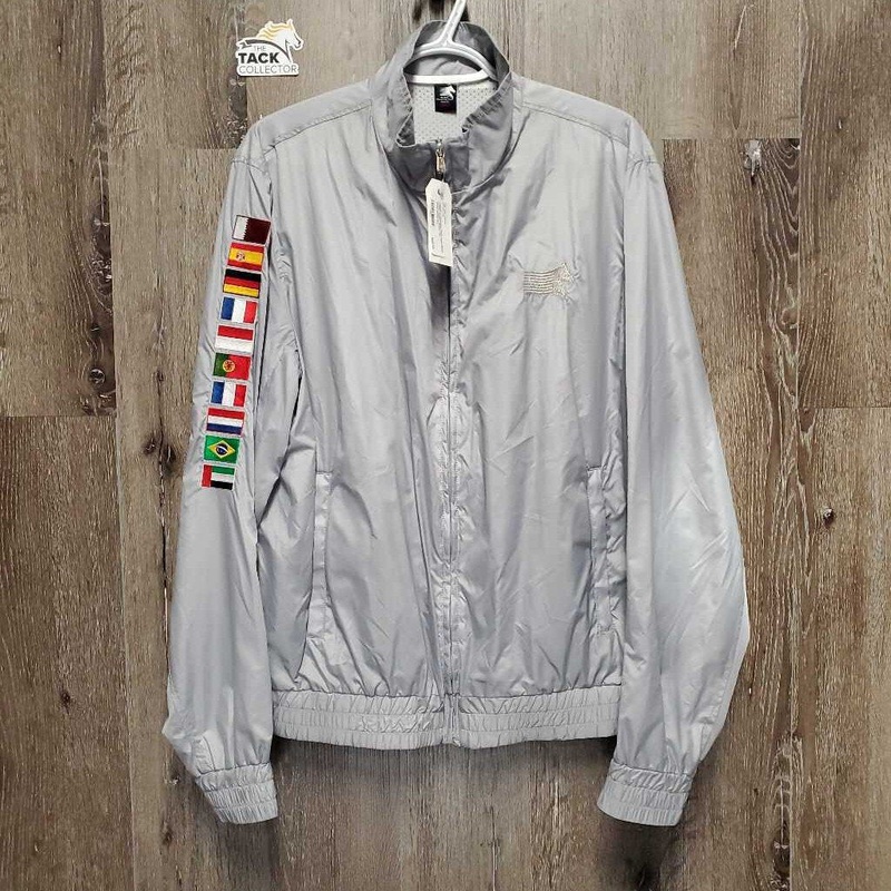 Light Mesh Lined Jacket, zipper *xc XL Grey/White Used