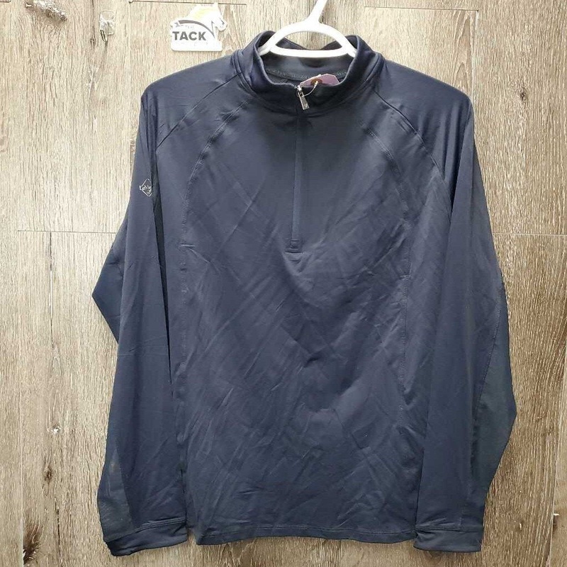 LS “Base Layer” Shirt, 1/4 Zip Up, Mesh Sleeves, tag *new 12 *lg Navy New