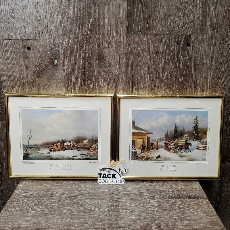 “Settlers, Horse & Sleigh” & “Bilking the Toll” from the Collection of KR Thomas – Metal Framed Print *gc, scratches, mnr dirt 8.5″ x 10.5″ Multi/Gold Used
