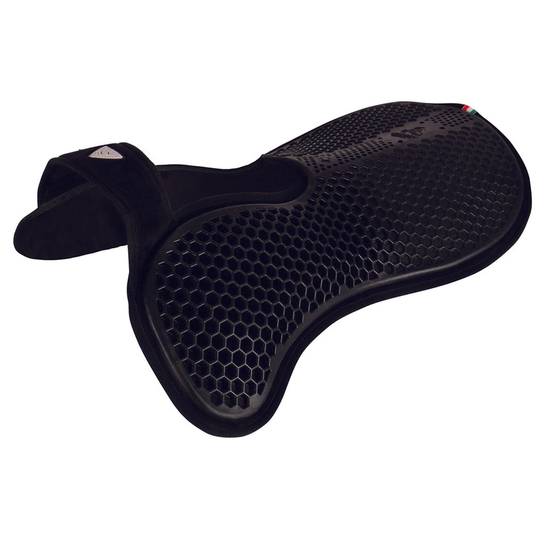 Acavallo Withers Free Hexa Gel 1/2 Pad and Front Riser w/ Micropile Black / Black Gel