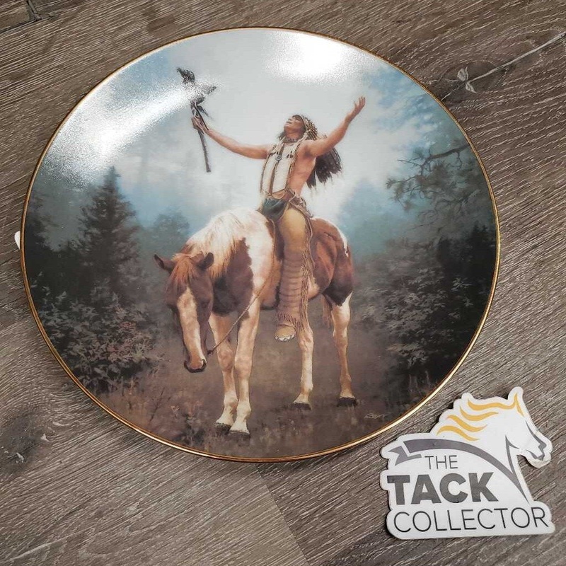 “Deliverance” from the Mystic Warriors Plate Collection By Chuck Ren Hamilton Decorative Plate #4731CA *vgc, mnr scuffs Multi Used