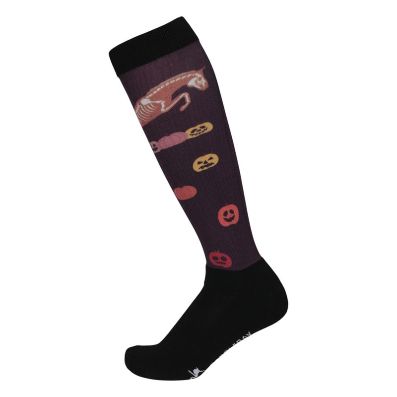 Dapplebay Womens Halloween Slick Boot Socks – Pumpkin Jumper