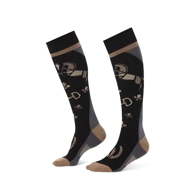 Kerrits Womens Happy Horse Wool Knee-Hi Socks – Black