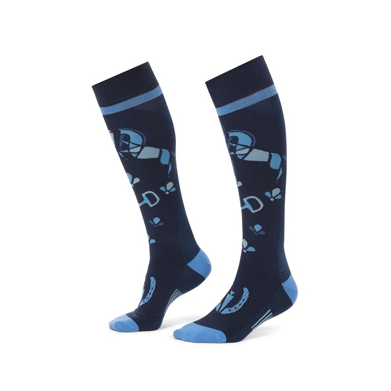 Kerrits Womens Happy Horse Wool Knee-Hi Socks – Galaxy Blue