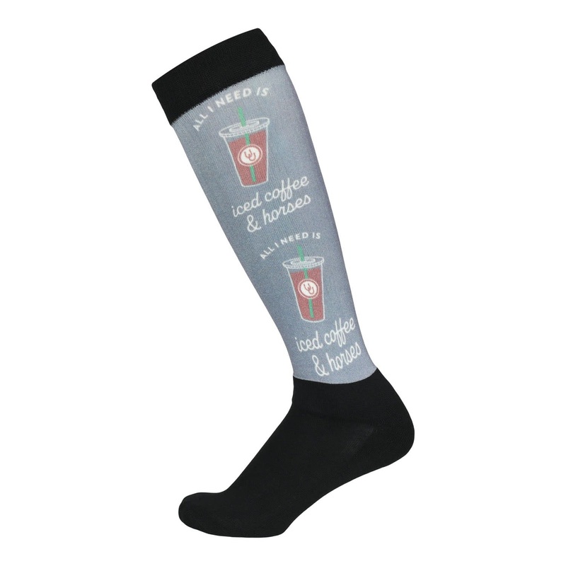 Dapplebay Womens Slick Boot Socks – Iced Coffee & Horses