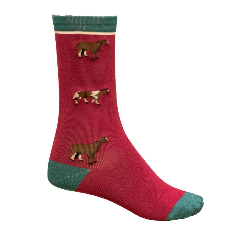 Shires Aubrion Kids Bamboo Ankle Socks – Pink Horse