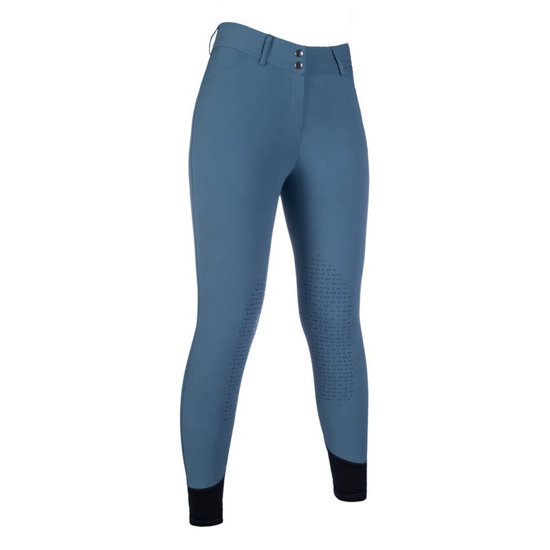 HKM Womens Tampa Silicone Knee Patch Breeches – Smokey Blue