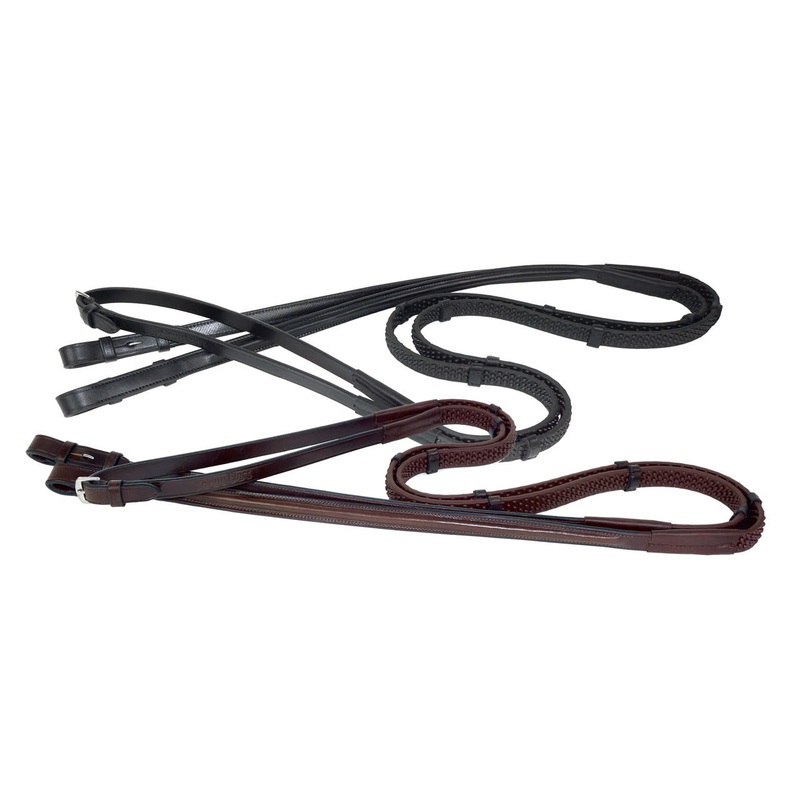 Nunn Finer Soft Grip Reins w/Hand Stops & Hook Ends – Havana