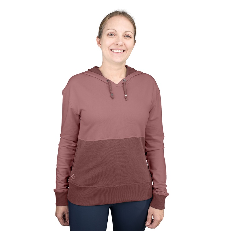 Ovation Womens Color Block Pullover Hoodie – Rose/Warm Earth
