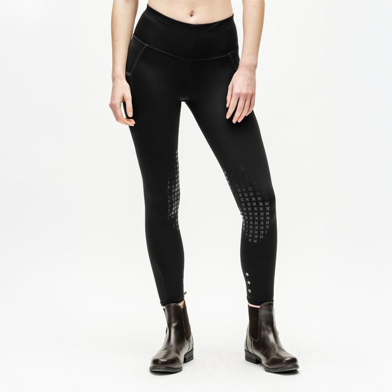 Horseware Womens Formfit Knee Patch Riding Tights – Black