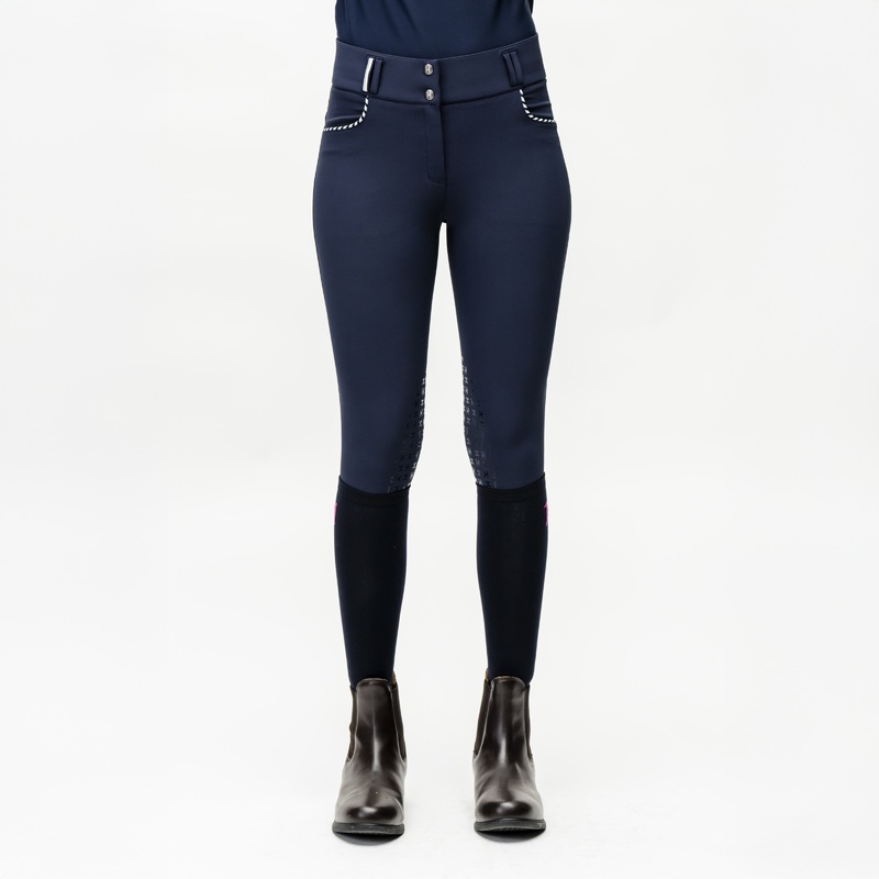 Horseware Womens Newmarket Mid Rise Knee Patch Breeches – Navy