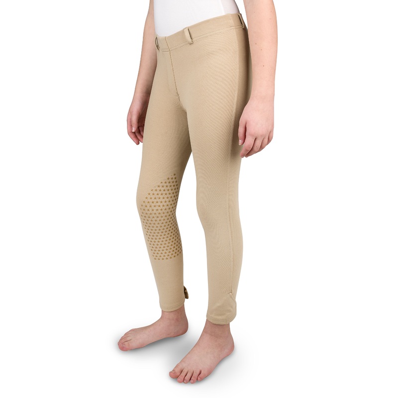 Equistar Kids Pull On Knee Patch Breeches – Show Tan