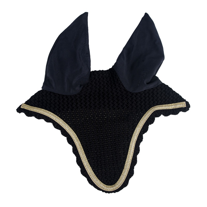 Romfh Glitter Knit Bonnet – Black/Black Gold Trim