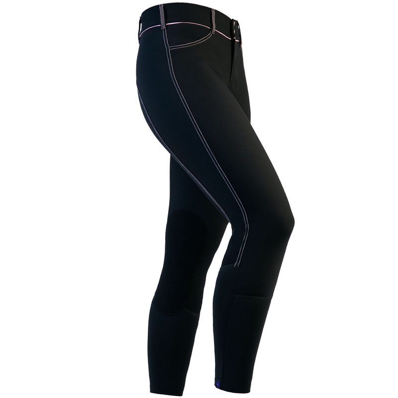 Irideon Womens Zanzibar Knee Patch Breeches – Black/Blush
