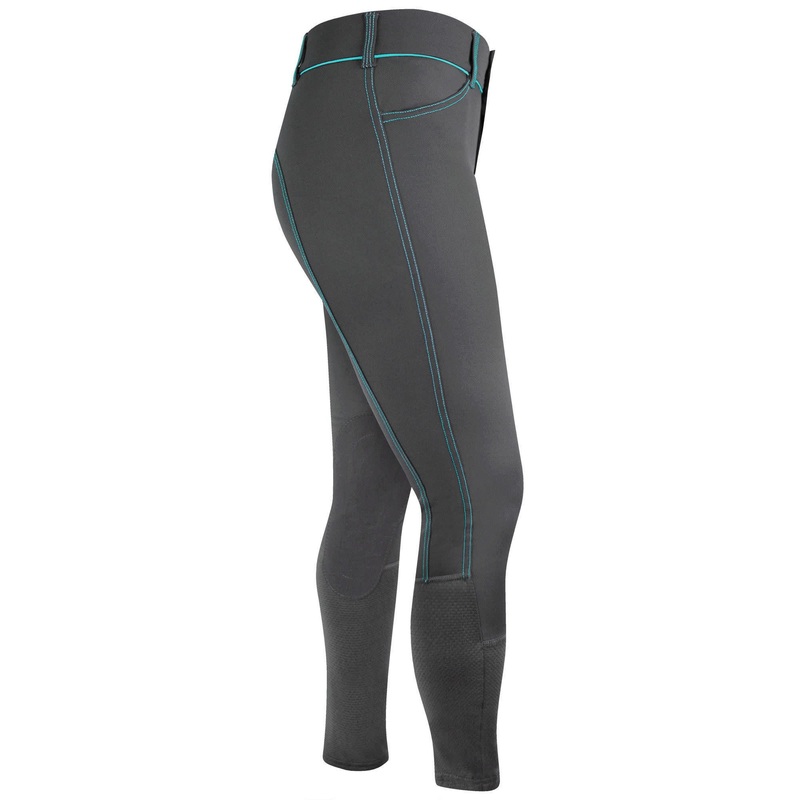 Irideon Womens Zanzibar Knee Patch Breeches – Graphite/Lagoon