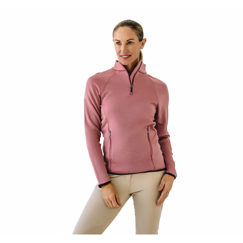 Ovation Womens Half Zip Riding Fleece – Muted Clay