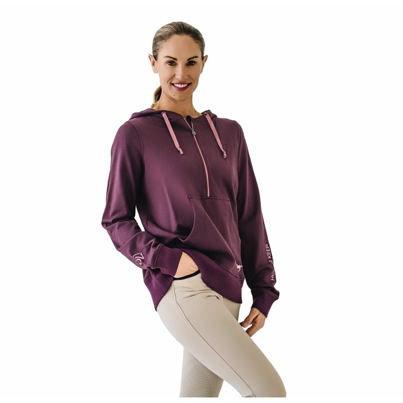 Ovation Womens French Terry Graphic Hoodie – Deepest Plum