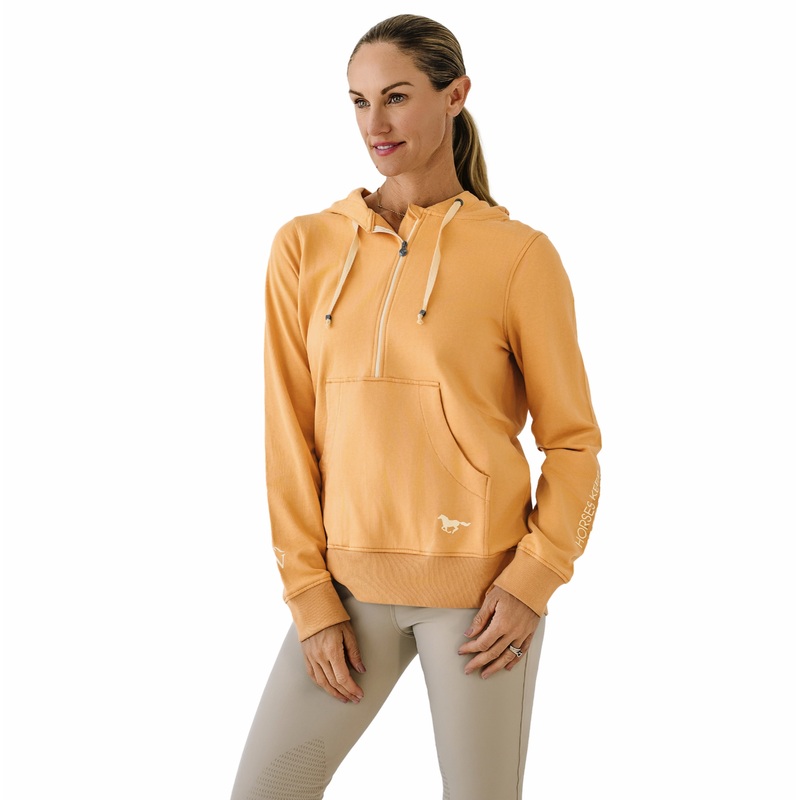 Ovation Womens French Terry Graphic Hoodie – Muted Safron
