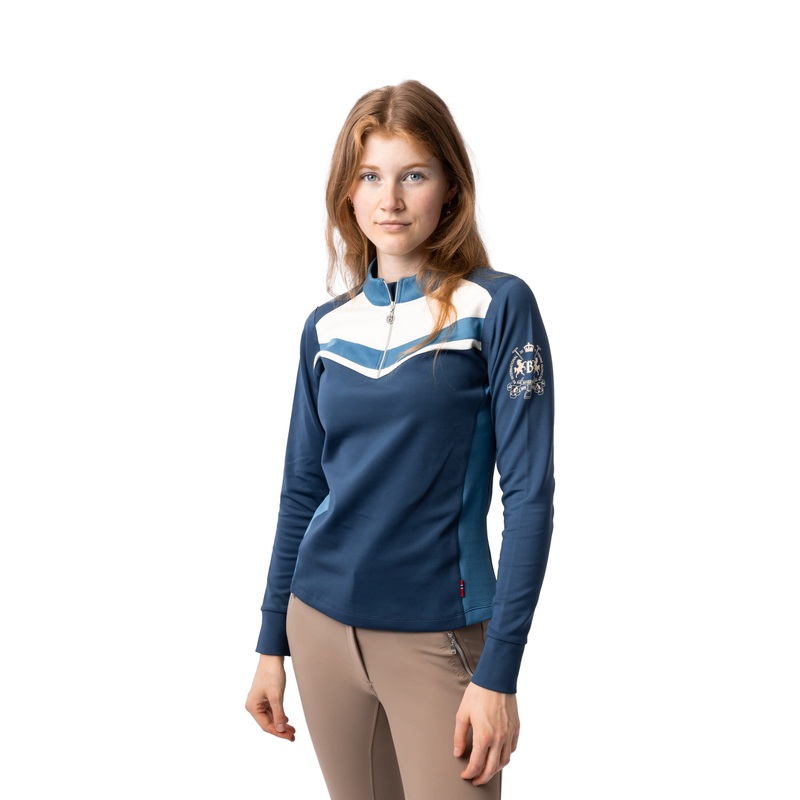 B Vertigo Womens Ayra Long Sleeve Winter Training Shirt – Titan Navy
