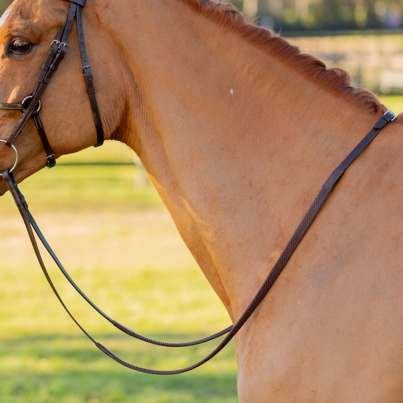 Equinavia Saga Flexi Rubber Reins – Chocolate Brown
