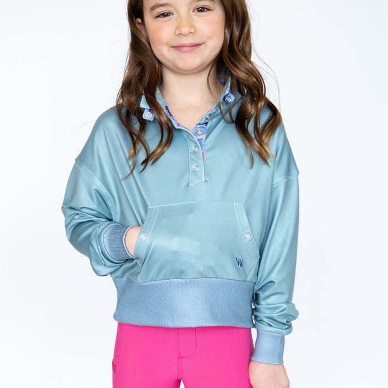 Romfh Kids Cozy Crop Mock Long Sleeve Shirt – Blueberry